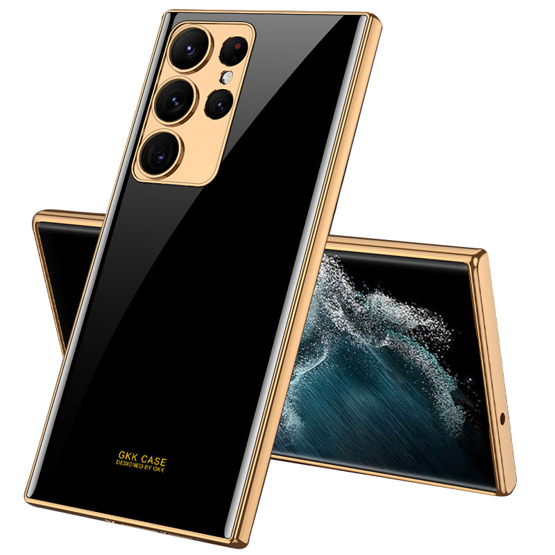 GKK For Samsung Galaxy S23 Ultra Tempered Glass Phone Case TPU PC Anti-Scratch Pattern Printing Electroplated Cover GKK For Samsung Galaxy S23 Ultra Tempered Glass Phone Case TPU PC Anti-Scratch Pattern Printing Electroplated Cover
